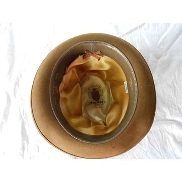 Dale Clothing Stevens Hats Registered 3X Beaver Fur Blend Hat Fedora Brown 6 7/8 - Picture 4 of 9